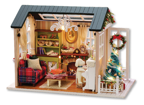 Kit De Casa De Muñecas Diy: Modelo De Casa En Miniatura Auto