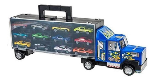 Imagem 6 de 6 de Caminhao Cegonha Com 12 Carrinhos Porta 24 Carros Hot