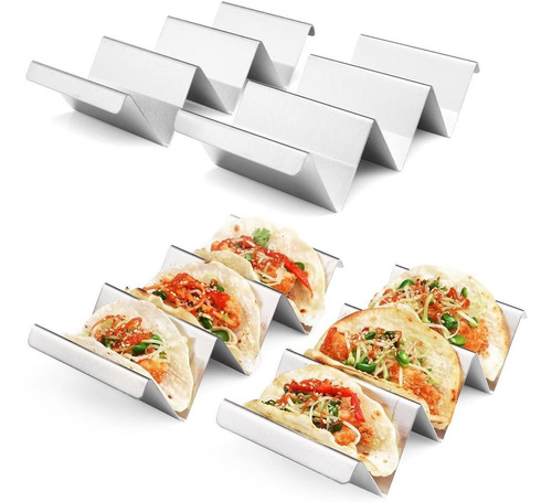 Imagen 3 de 7 de Soportes Para Tacos De Acero Inoxidable, 4 Unidades