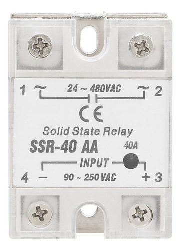 Módulo De Relé De Estado Sólido Ssr 40aa 40a Entrada Ac-ac 9