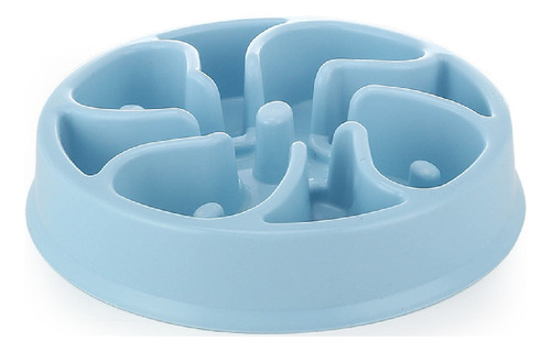 Plato Tazon De Alimentación Lenta Antiasfixia Perro Mascotas Color Azul