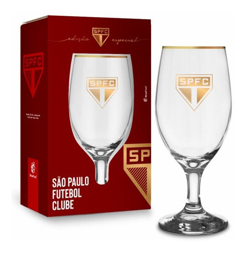 Taça Vidro 330ml Oficial São Paulo Série Ouro