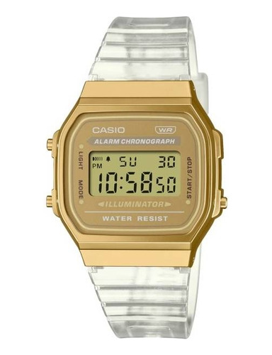 Reloj Casio Retro A168 Vintage Transparente Unisex Digital