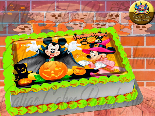 Papel De Arroz Comestível P/ Bolo Halloween Turma Do Mickey