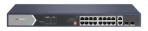 Comprar Switch POE Hikvision DS-3E052 Switch PoE+ \u002F No Administrable \u002F 16 Puertos 100 Mbps PoE+ (4 Puertos PoE++ 90 W) \u002F 2 Puertos 1000 Mbps Uplink + 2 Puertos SFP de Uplink \u002F PoE hasta 250 Metros \u002F 225 Watts