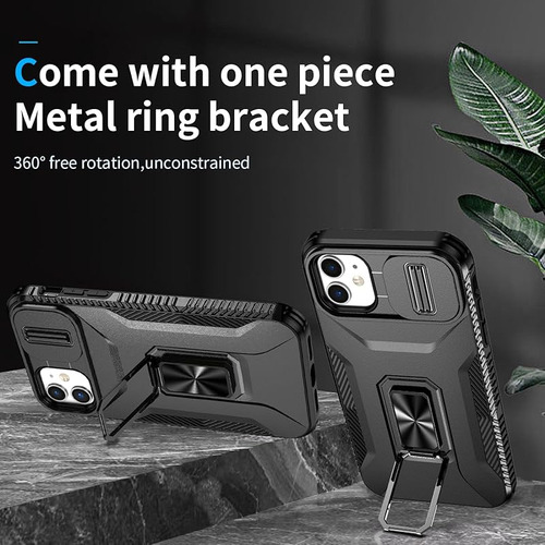 Funda Uso Rudo Anillo Imán Y Cámara Para iPhone 12/13/14