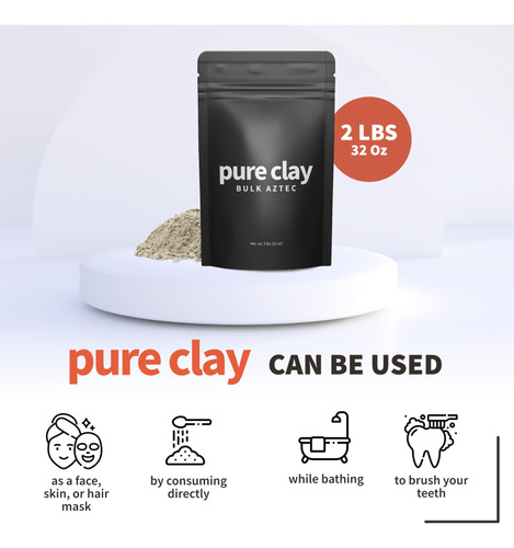 Clay Powder Pure Clay Organic Calcium Bentonite 946ml Bag