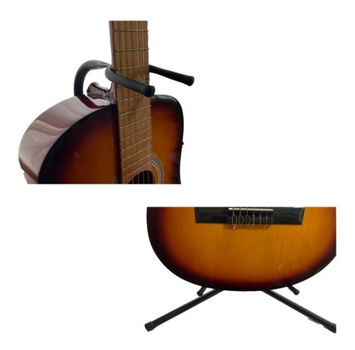 Soporte Pie Con Cuello Plegable Chromos Para Guitarra Bajo