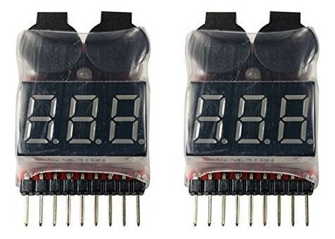 2 Pack Lipo Battery Voltage Checker Alarma Led 18 Celdas Ape