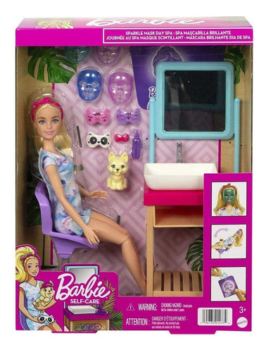 Barbie Self Care - Spa Mascarilla Brillante - 21 Accesorios 