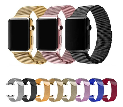Imagen 1 de 4 de Correa Metálica Apple Watch 38 40 42 44m T500 W26 Smartwatch