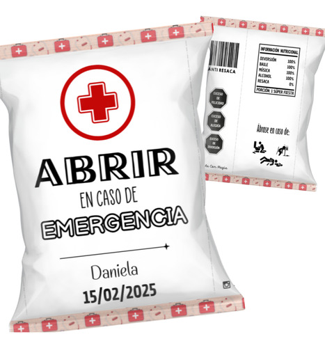 150 Mini Bolsitas Kit Anti Resaca 9x15 Cm Fiestas Cumples