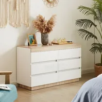 Comprar Cómoda 6 Cajones Amplios - Mueble De Melamina Dormitorio