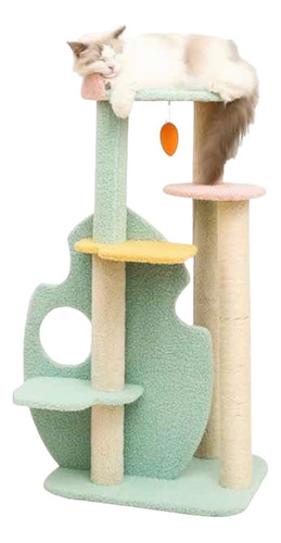 Rascador Torre Para Gatos, Verde Tropical Cómodo Condómino