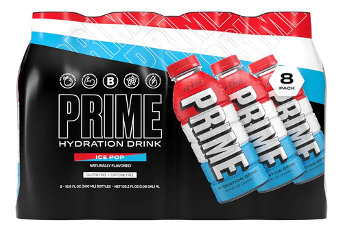 Prime Hydration Drink Sports Bebida  Ice Pop , Sabor Natural