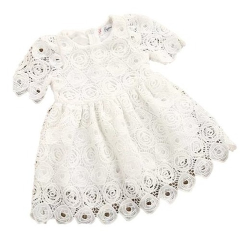 Vestido Bebe Niña Encaje Blanco Delicado