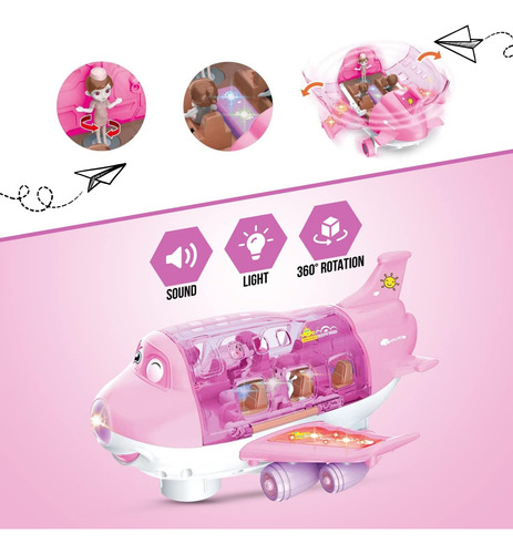 Juguetes Toysery Airplane Para Niños, Bump And Go Action,...