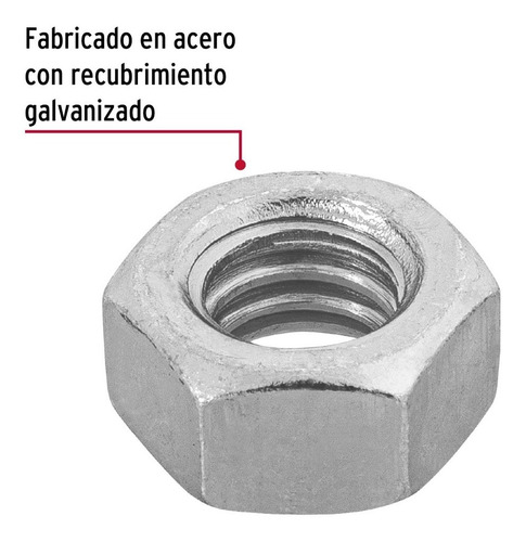 Bolsa C/150 Tuercas 5/16 Hexagonales Acero Galvanizado 44549