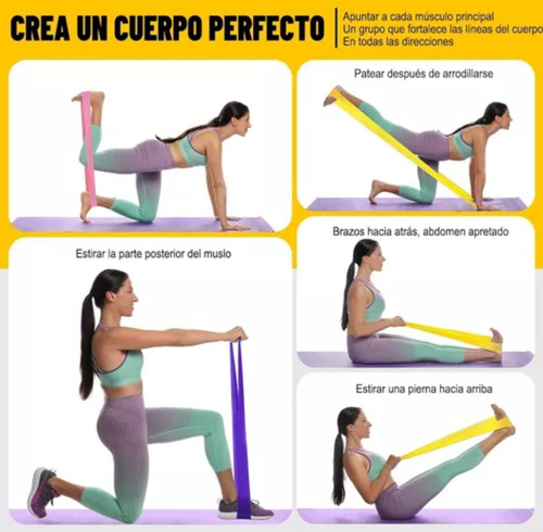 Bandas Elásticas De Resistencia Para Ejercicio Fitness Y Yoga, Set De 5 Piezas, Ideal Para Entrenamiento De Estiramiento, Fortalecimiento Y Flexibilidad, Incluye Cintas De Yoga Y Cuerdas De Tracción