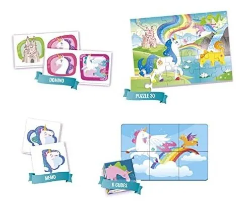 Clementoni Edukit Unicornio 4 En 1, 18035, Multicolor.