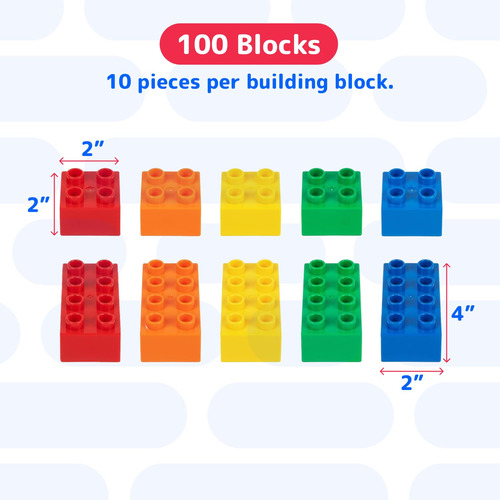 Juego De Bloques De Construcción Prextex 100 Piezas Para Niñ