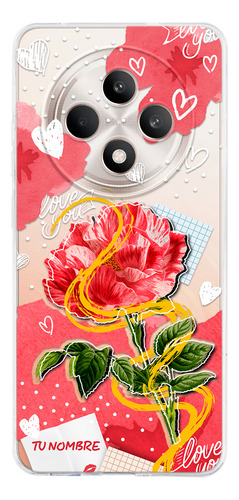 Funda Para Oppo Para Mujer Corazones Flor Con Tu Nombre