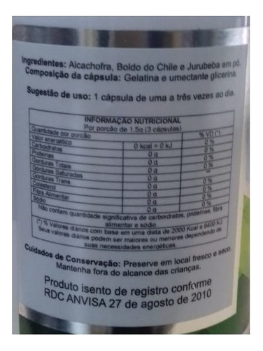 Alcachofra Composta 100 Cápsulas 500mg
