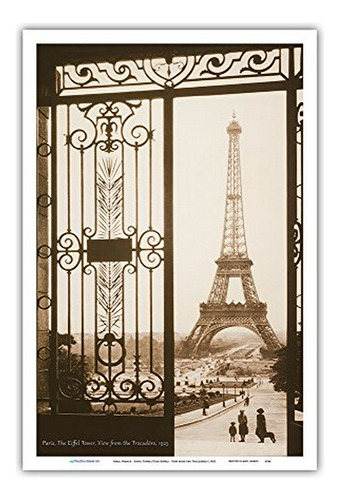 Póster Vintage Torre Eiffel París 1925 12x18  Arte Maestro.