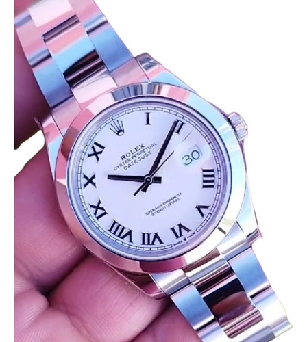 Reloj Compatible Con No Rolex Datejust Num Rom Suizo (Reacondicionado)