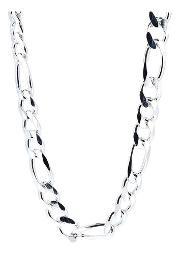 Cadena Gruesa 3x1 Diamantada De Plata 925 60cms Color Plateado
