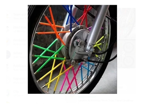 Set Cubre Rayos Popotes Moto Bicicleta Colores 72 Unidades