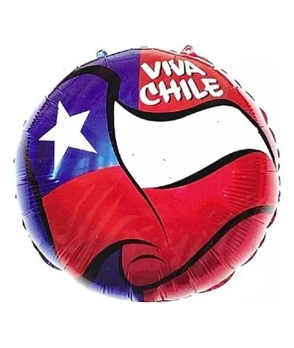 Globo Metalizado Viva Chile Fiestas Patrias Globo Helio