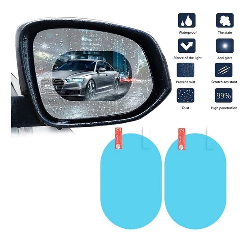 Mini Coche espejos laterales agua repeler & Anti-Niebla/Frost película Redondo/oval 