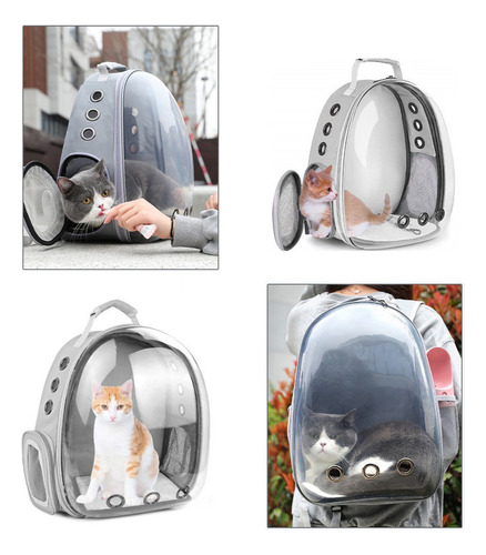 - Mochila Porta Gatos Con Cápsula De Burbujas Transparente,