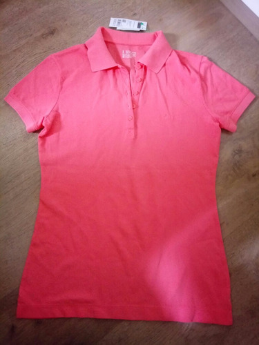 Camisa Pólo Feminina Benetton Rosa Flamingo Tam. P