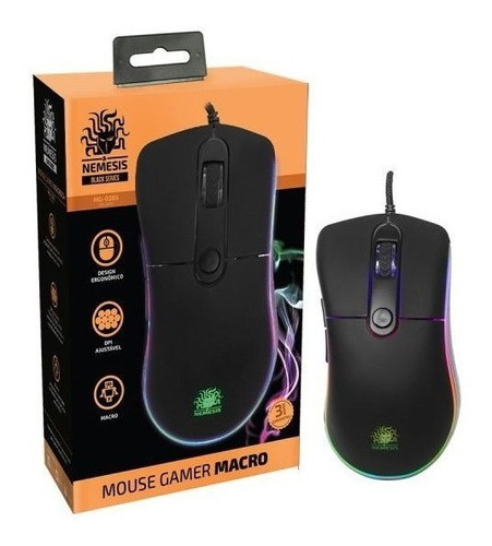 Mouse Gamer Macro Nemesis Black Series Mg-02bs