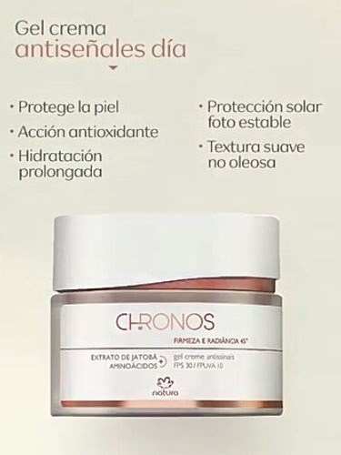 Chronos/ Gel Crema Antiseñales Y Luminosidad 45+