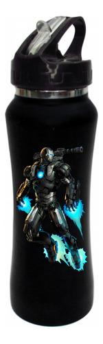 Termo Pitillo War Machine Iron Man Botilito Negro 650ml 