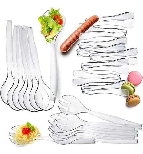 Set Of 12 - Heavy Duty Disposable Plastic Serving Utens...