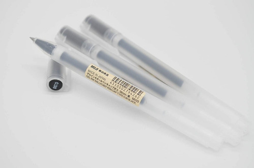 Bolígrafo De Tinta De Gel Muji, Negro, 0,38 Mm, Paquete De 3