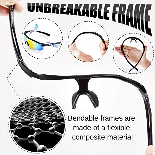 Gafas De Ciclismo, Montura Irrompible Tr90 Gafas De Sol...