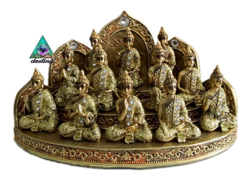 Trono Con 12 Figuras De Budas Con Mudras Distintos 