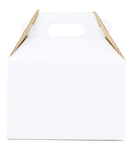 10 Caja Lonchera Boxlunch Extra Grande Cartón Micro Blanco