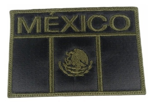 Parche Bordado Bandera De México Verde/negro Uso Tactico