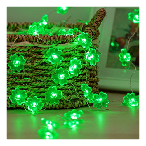 St. Patrick's Day String Light Battery Powered Remote B51kl