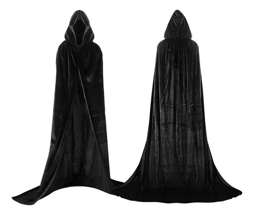 Capa De Terciopelo Capucha Capa Halloween Larga Para Adulto