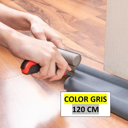 Imagen 6 de 8 de Zócalo Burlete Suprabond Doble Bajo Puerta 120cm - Gris