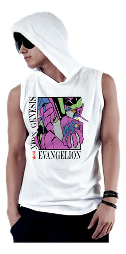 Remera Musculosa Con Capucha Evangelion Eva Anime