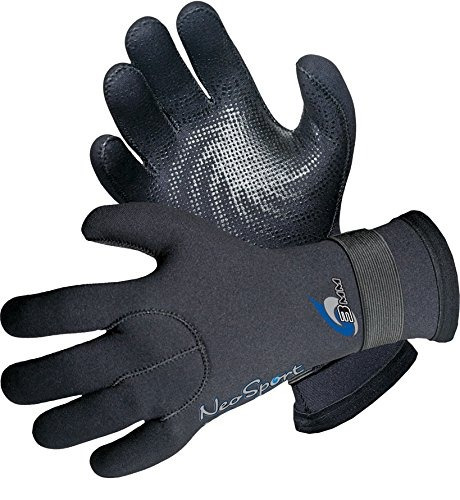 Neosport Wetsuits Premium Neoprene 3mm Five Finger Glove, Bl
