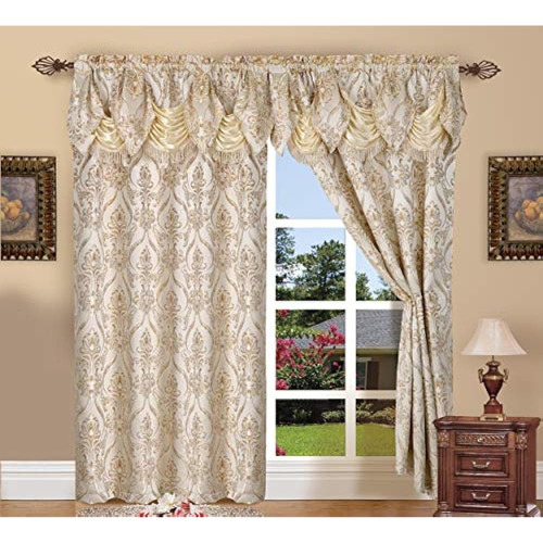 Elegant Comfort Penelopie Jacquard Look Cortina Panel Set 54